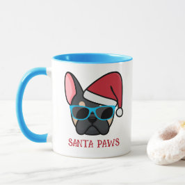 フレンチブルドッグのサンタ姿のクリスマスグッズ マグカップ
