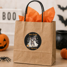フレンチブルドッグのハロウィン かわいい魔女 ラウンドシール