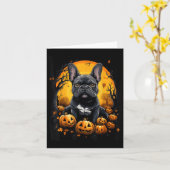 フレンチブルドッグのハロウィン カード (黄色い花)