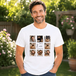フレンチブルドッグのパパのためのフォトコラージュ メンズ Tシャツ