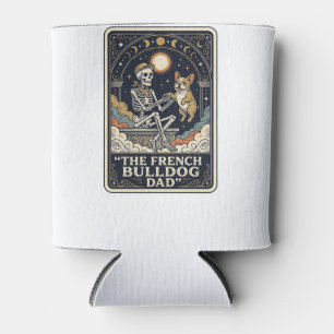 フレンチブルドッグのパパ レトロなスケルトンのタロットTシャツ_1 缶クーラー