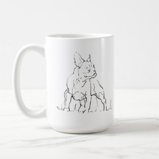フレンチブルドッグのマグカップ - 犬好きママへのコーヒーギフト コーヒーマグカップ (左)