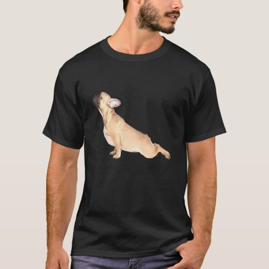 フレンチブルドッグのヨガ Tシャツ (正面)