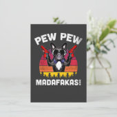 フレンチブルドッグのヴィンテージTシャツ Frenchie Pew Pew Madafakas 招待状 (スタンド正面)