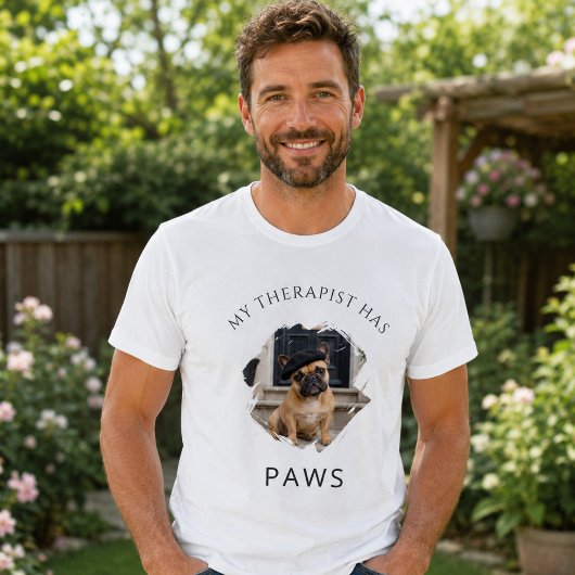 フレンチブルドッグの写真入り メンズグッズ Tシャツ