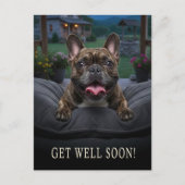 フレンチブルドッグの回復おめでとうポストカード ポストカード (正面)