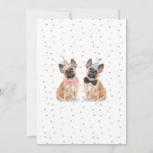 フレンチブルドッグの夫婦 花嫁 花婿 結婚式 招待状 (裏面)