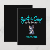 フレンチブルドッグの女の子 フレンチブルドッグ好きな子供へのプレゼント サンキューカード (正面/裏面)