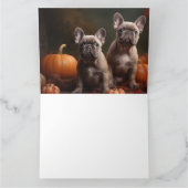 フレンチブルドッグの子犬 オータム デライト パンプキン カード (内部)