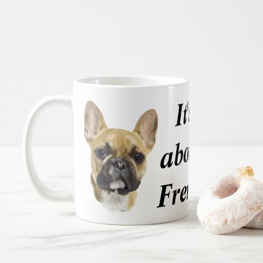 フレンチブルドッグの子犬 コーヒーマグカップ (ドーナツ)