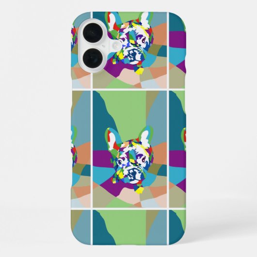 フレンチブルドッグの座る姿 iPhoneケース (裏面)