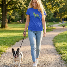 フレンチブルドッグの植物シルエット Tシャツ