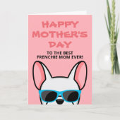 フレンチブルドッグの母の日カード 白いフレンチブルドッグ カード (正面)