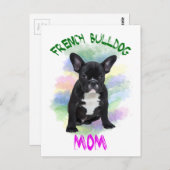 フレンチブルドッグの母をイメージした水彩油彩画のアート作品 ポストカード (正面/裏面)