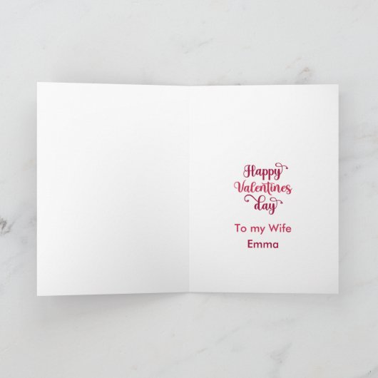 フレンチブルドッグの水彩画バレンタインデーカード シーズンカード (内部)