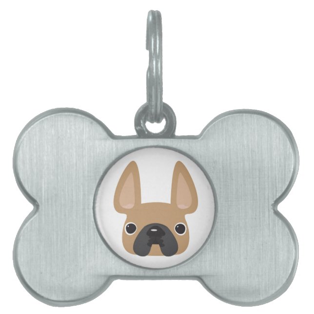 フレンチブルドッグの犬用タグ ペットネームタグ (正面)