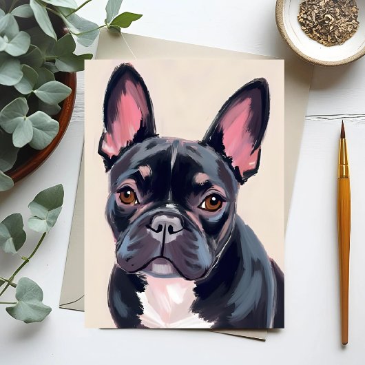フレンチブルドッグの絵画 ポストカード