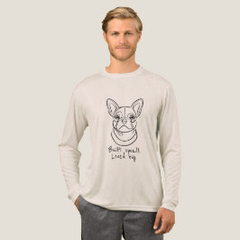 フレンチブルドッグの線画。 小さく生まれ。 大きく愛す。 トライブレンドTシャツ