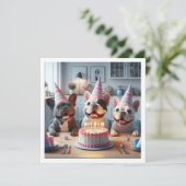 フレンチブルドッグの誕生日カード, フレンチブルドッグ 招待状 (スタンド正面)