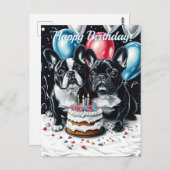 フレンチブルドッグの誕生日 ポストカード (正面/裏面)