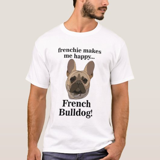 フレンチブルドッグの顔の犬好き Tシャツ (正面)