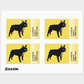 フレンチブルドッグステッカー(文字入り) 長方形シール (シート)