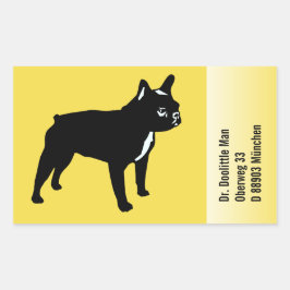 フレンチブルドッグステッカー（文字入り） 長方形シール