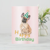 フレンチブルドッグハッピーバースデーパーティの招待状 (スタンド正面)