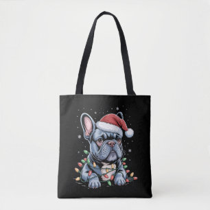 フレンチブルドッグ好きフレンチブルドッグ クリスマス 帽子 クリスマス トートバッグ