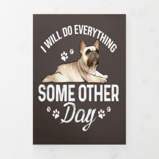 フレンチブルドッグ好き 女性 ギフト 三つ折り案内状