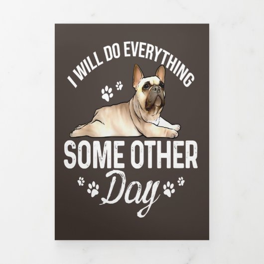 フレンチブルドッグ好き 女性 ギフト 三つ折り案内状 (カバー)