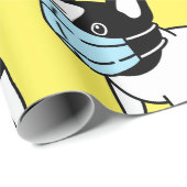 フレンチブルドッグ着用マスクラッピング紙 ラッピングペーパー (ロールコーナー)