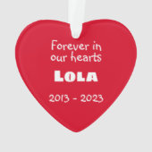 フレンチブルドッグ追悼記念品 オーナメント (裏面)