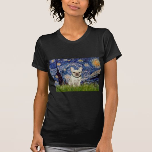 フレンチブルドッグ1 - 星空 Tシャツ (正面)