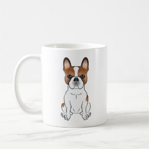 フレンチブルドッグ かわいい カートゥーン 犬 赤白 コーヒーマグカップ