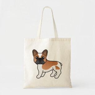 フレンチブルドッグ かわいい カートゥーン 犬 赤白 トートバッグ