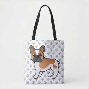 フレンチブルドッグ かわいい カートゥーン 犬 赤白 トートバッグ