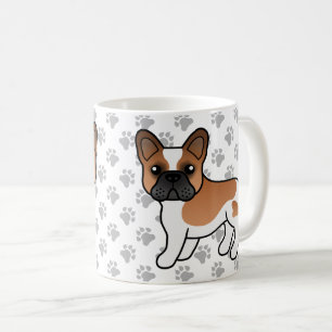 フレンチブルドッグ かわいい カートゥーン 犬 赤 白 コーヒーマグカップ