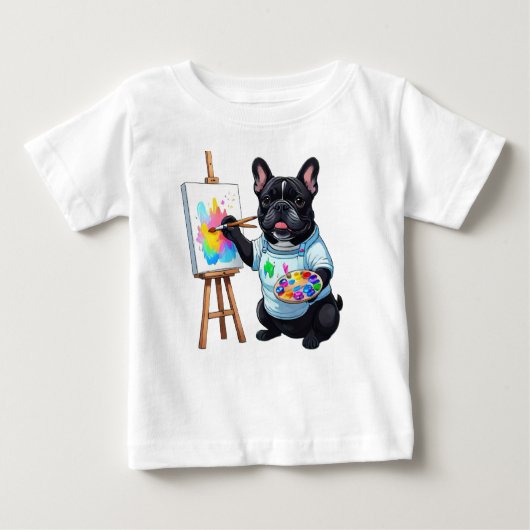 フレンチブルドッグ アーティスト ベビーTシャツ (正面)