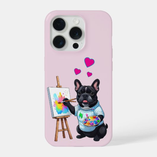 フレンチブルドッグ アーティスト iPhoneケース (裏面)