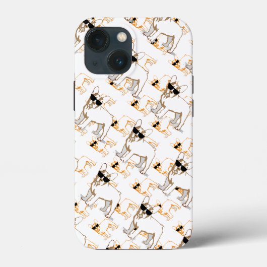 フレンチブルドッグ オレンジ柄 Case-Mate iPhoneケース (裏面)