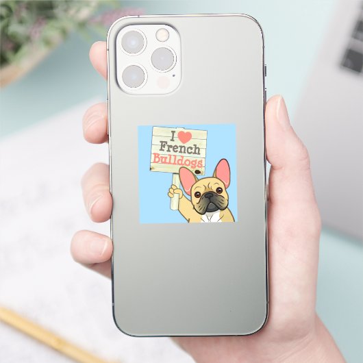 フレンチブルドッグ オーダーメイドサイン付き シール (スマートフォン)