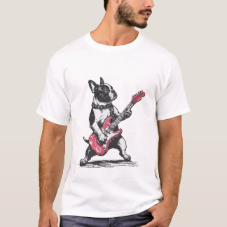フレンチブルドッグ ギター Tシャツ