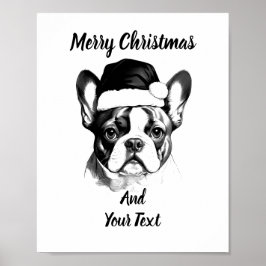 フレンチブルドッグ クリスマスポスター 即時ダウンロード ポスター