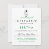 フレンチブルドッグ グリーン招待状 招待状 (裏面)