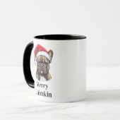 フレンチブルドッグ サンタ帽子 クリスマス マグカップ (正面左)