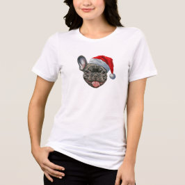 フレンチブルドッグ サンタ帽子 メリークリスマス トライブレンドＴシャツ