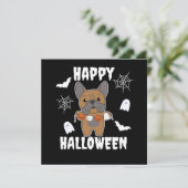 フレンチブルドッグ ハッピーハロウィン 犬の衣装 招待状 (スタンド正面)