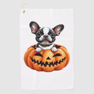 フレンチブルドッグ ハッピー ハロウィン パンプキン クラシックTシャツ ゴルフタオル