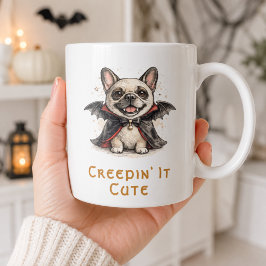 フレンチブルドッグ ハロウィン かわいいコウモリ コーヒーマグカップ